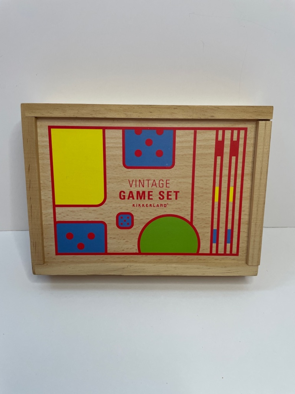 Vintage Kikkerland Wooden Vintage Game Set - Yellow, Blue, Green, Red. Age 6+. - Picture 2 of 3